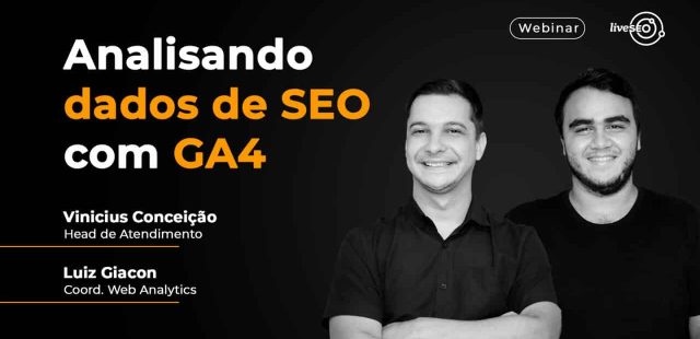 Capa do webinar "Analisando dados de SEO com GA4"