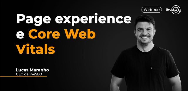 Capa do webinar "page experience e core web vitals"